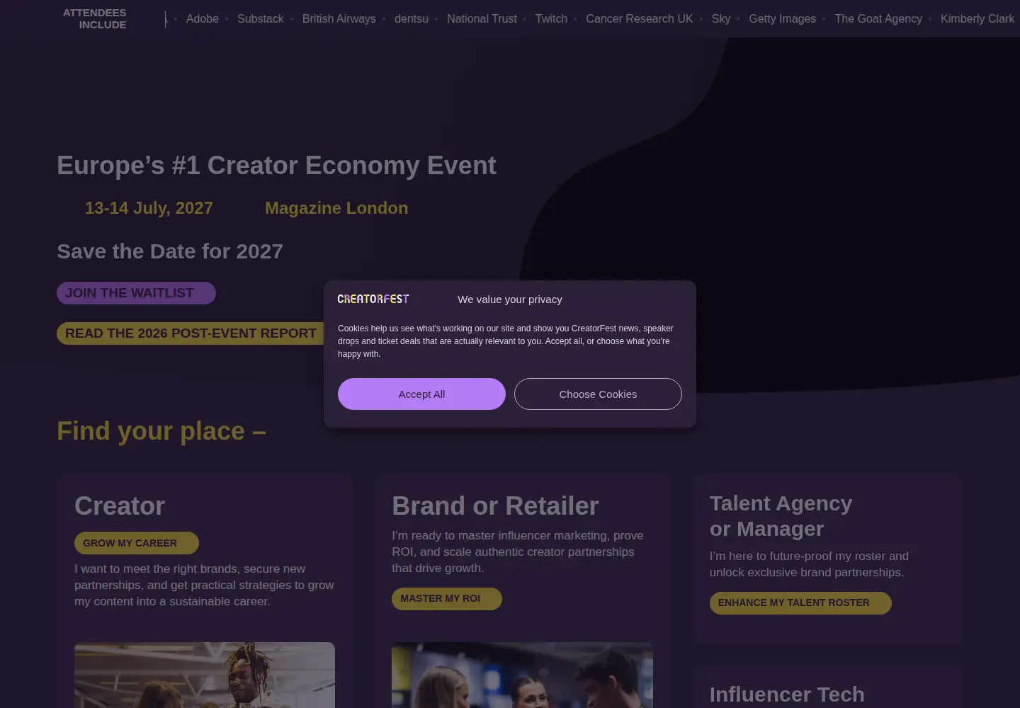 Screenshot of creatorfest.com
