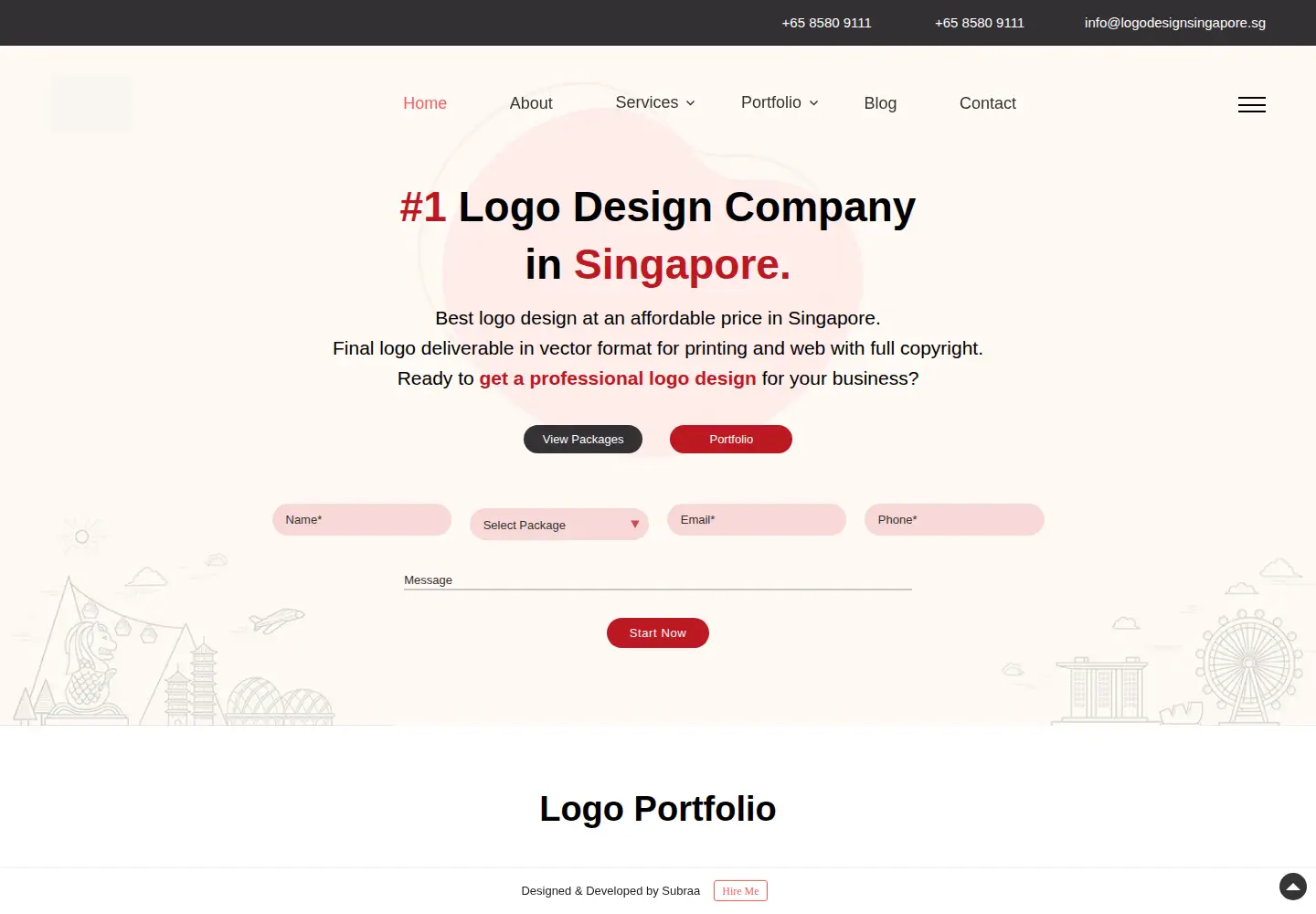 Captured homepage of logodesignsingapore.sg in the current scan