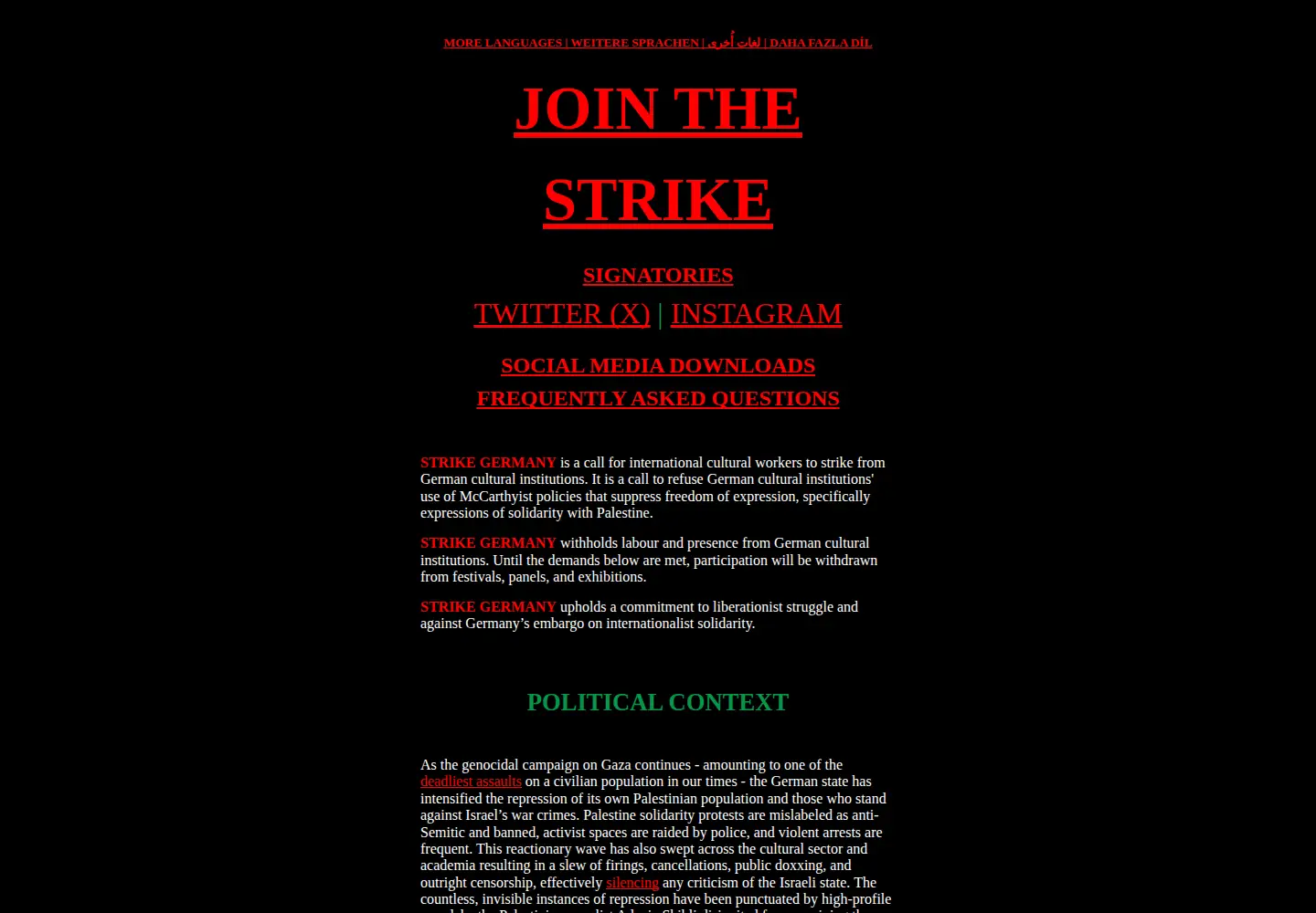 Screenshot of strikegermany.org