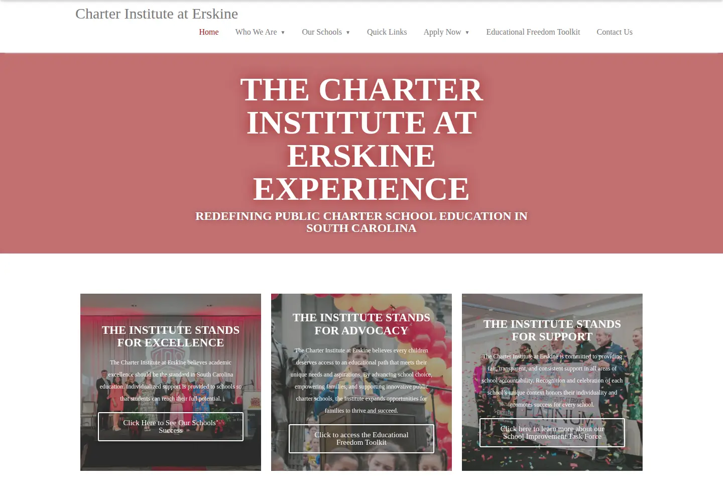 Captured homepage of erskinecharters.org in the current scan