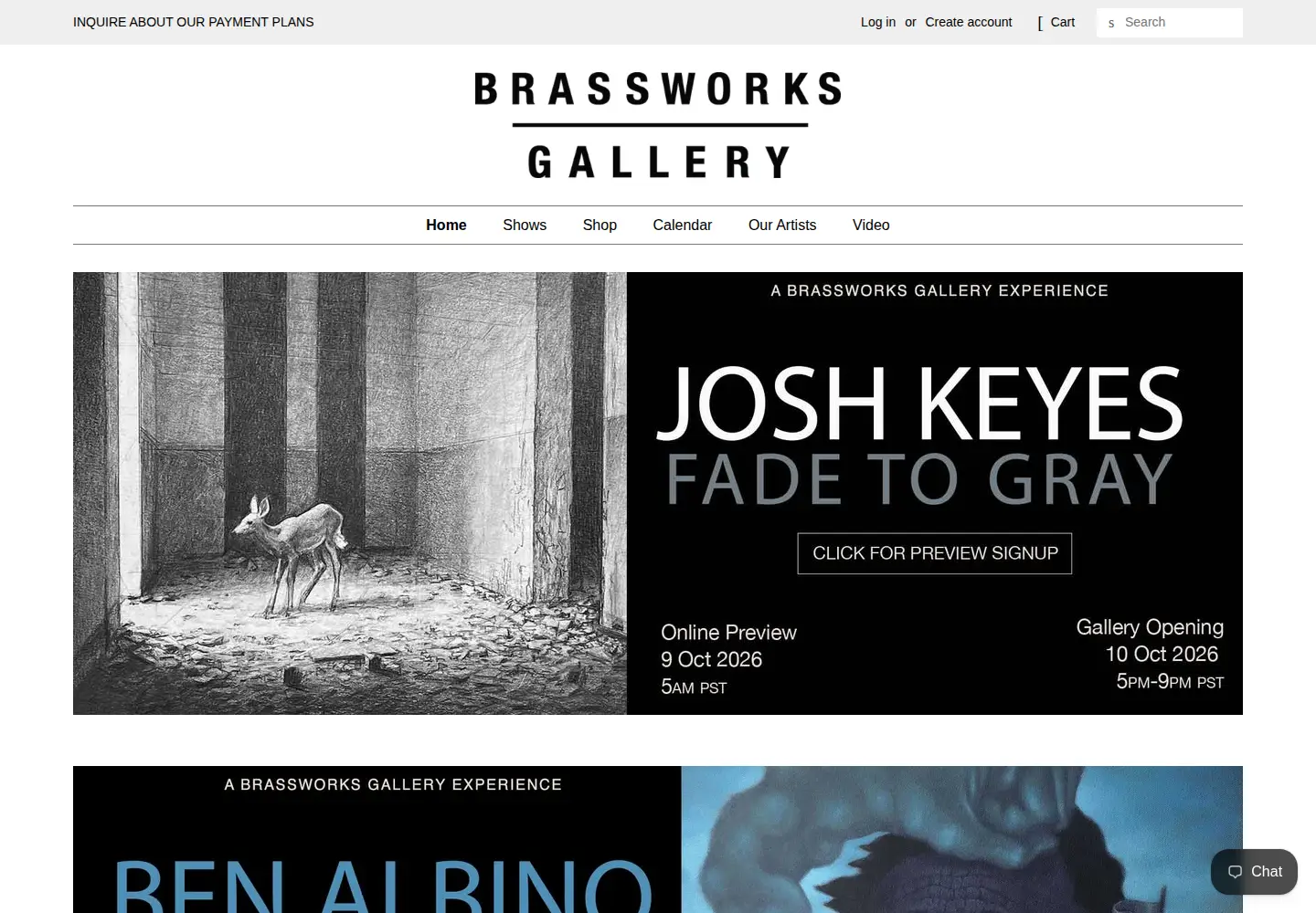 Screenshot of brassworksgallery.com