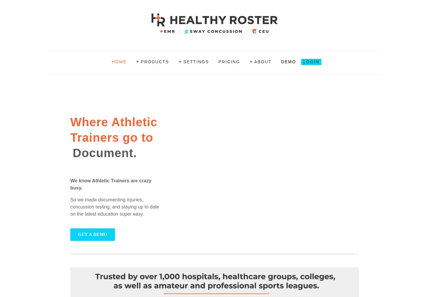 Captured homepage of healthyroster.com in the current scan