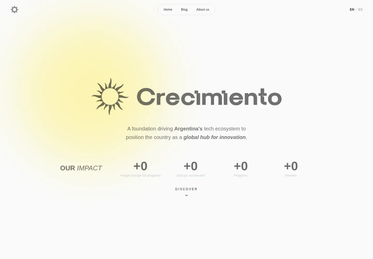 Captured homepage of crecimiento.build in the current scan