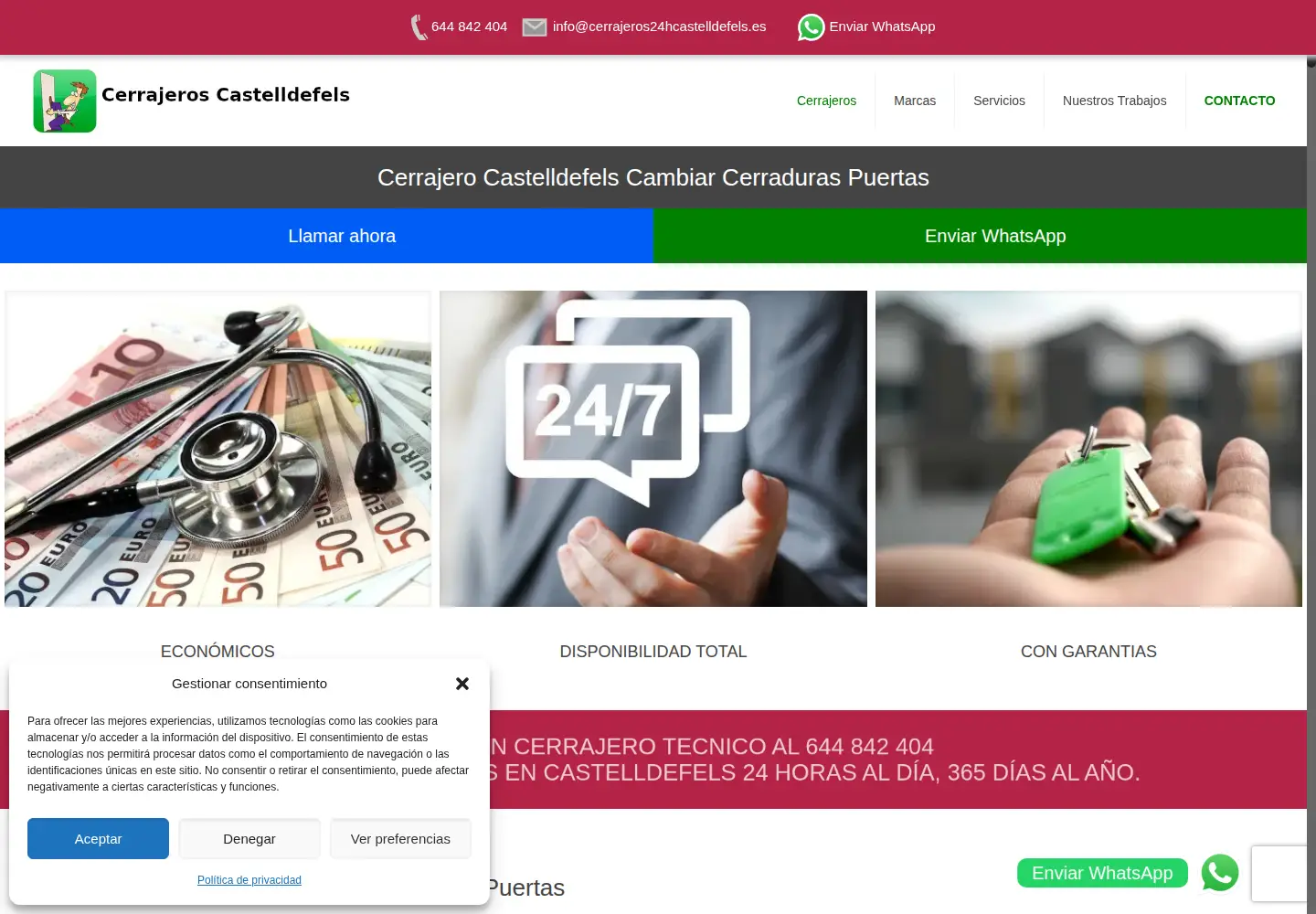 Screenshot of cerrajeros24hcastelldefels.es
