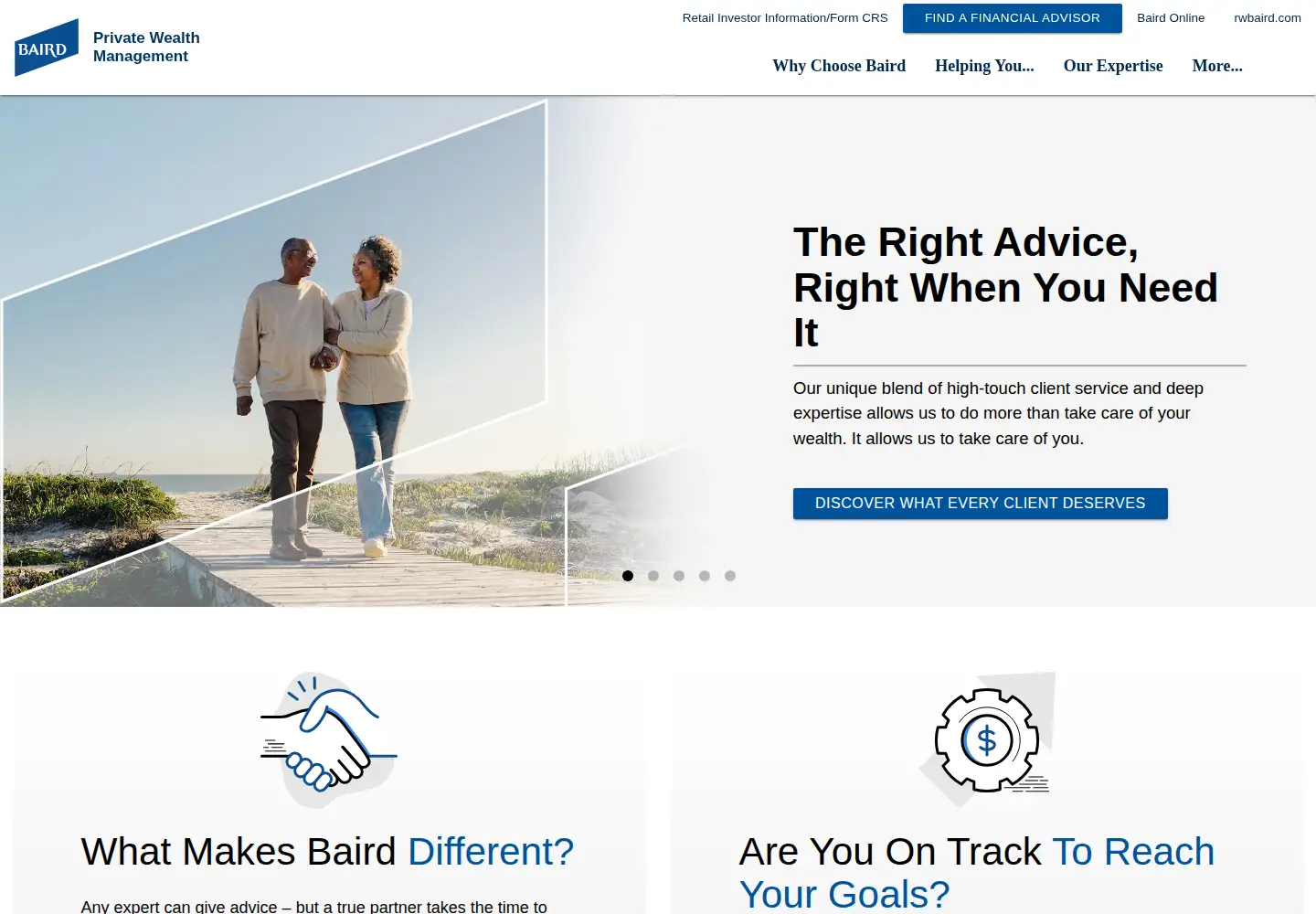 Captured homepage of bairdwealth.com in the current scan