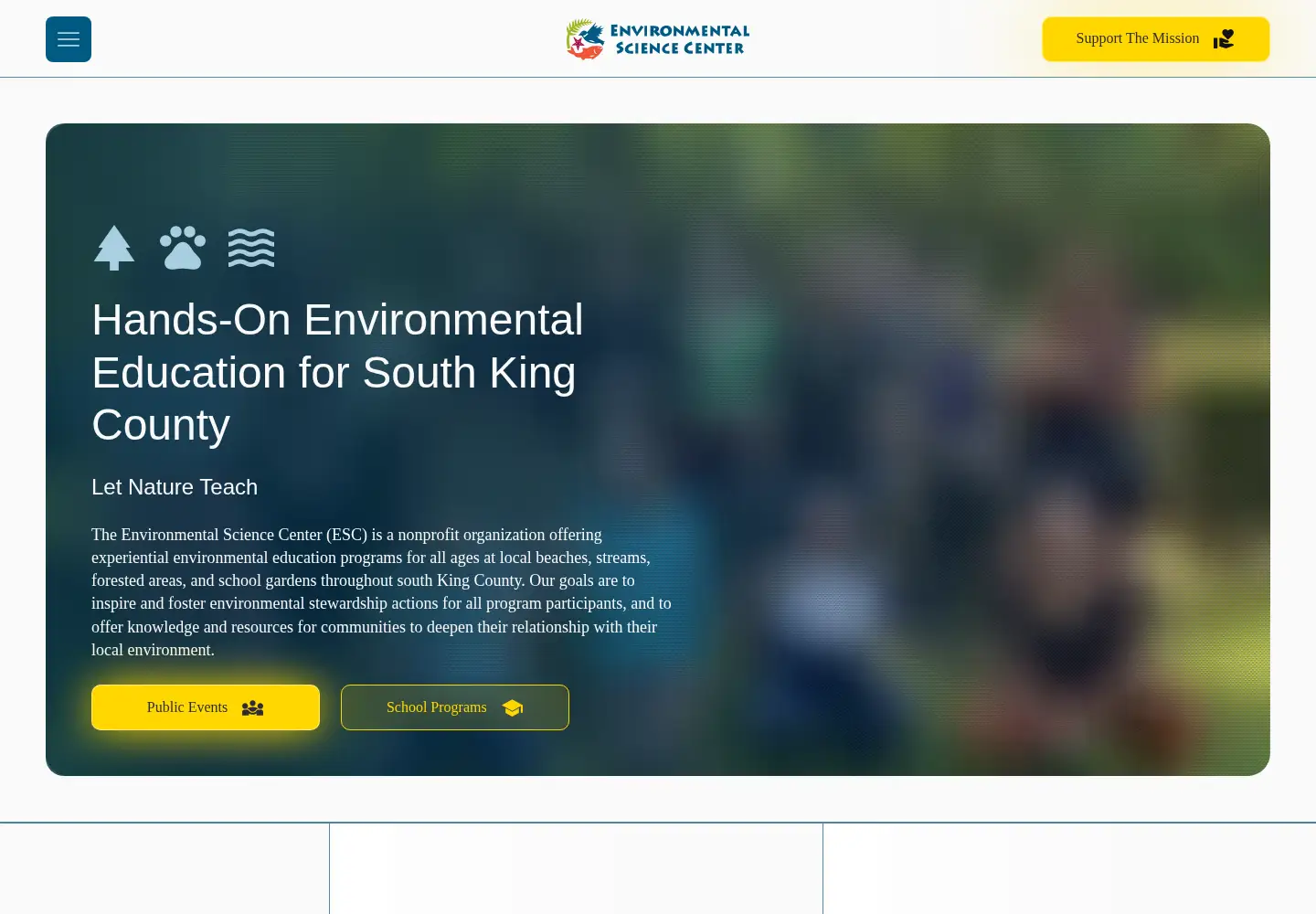 Captured homepage of envsciencecenter.org in the current scan