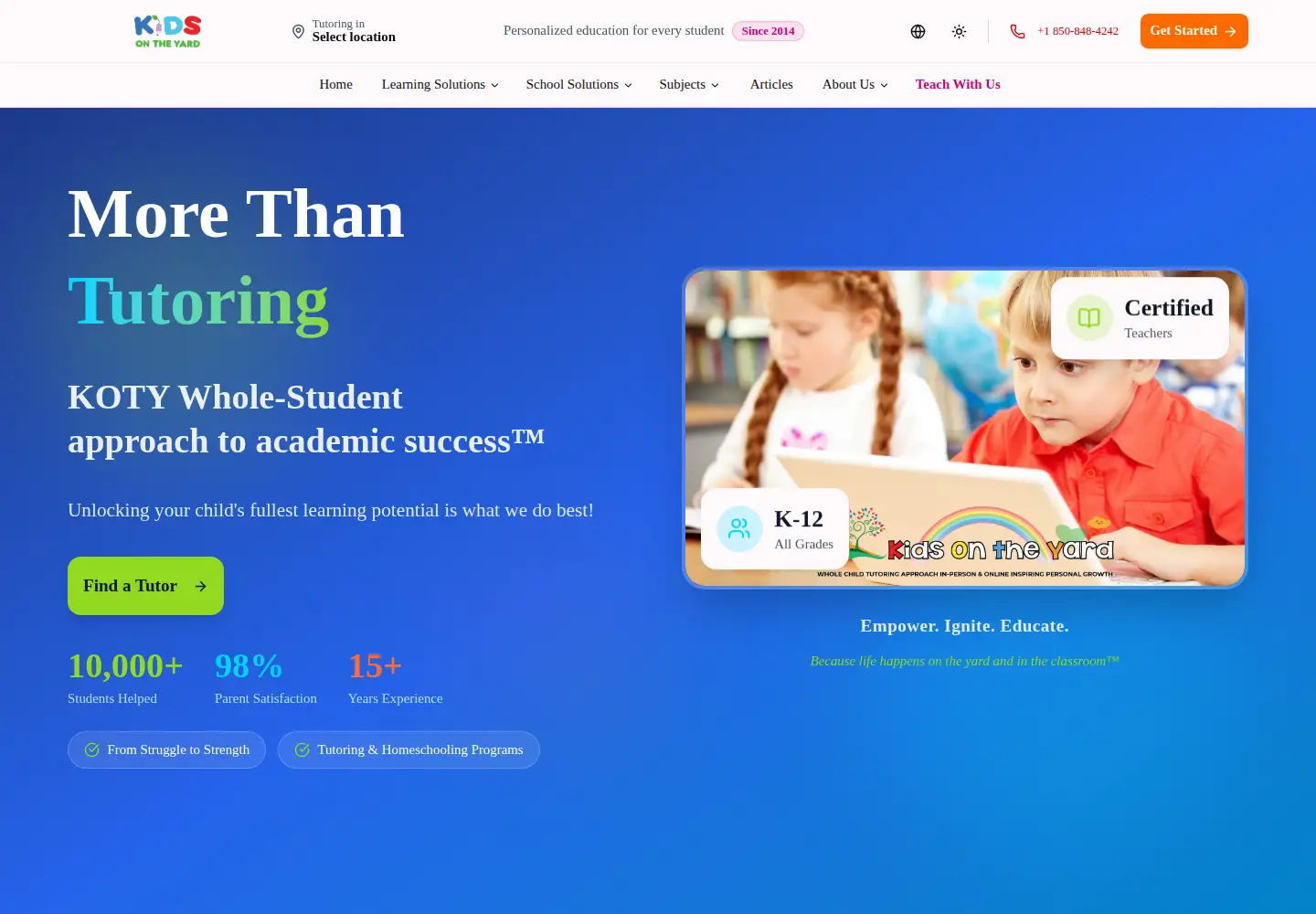 Screenshot of kidsontheyard.com