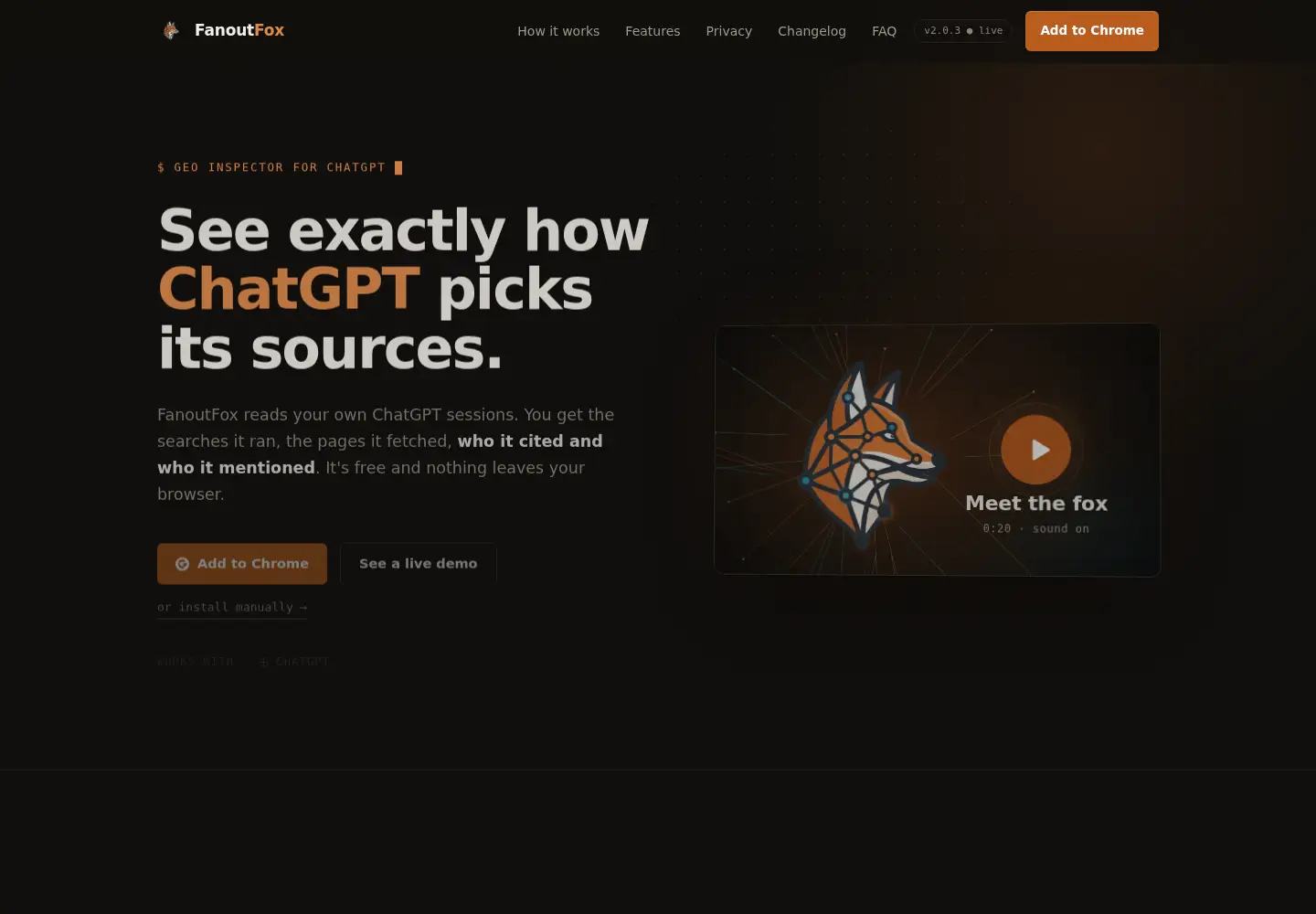 Captured homepage of fanoutfox.com in the current scan