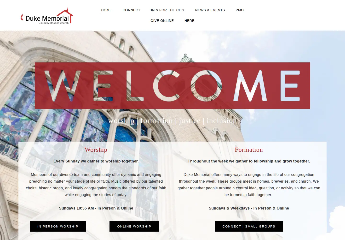 Screenshot of dukememorial.org