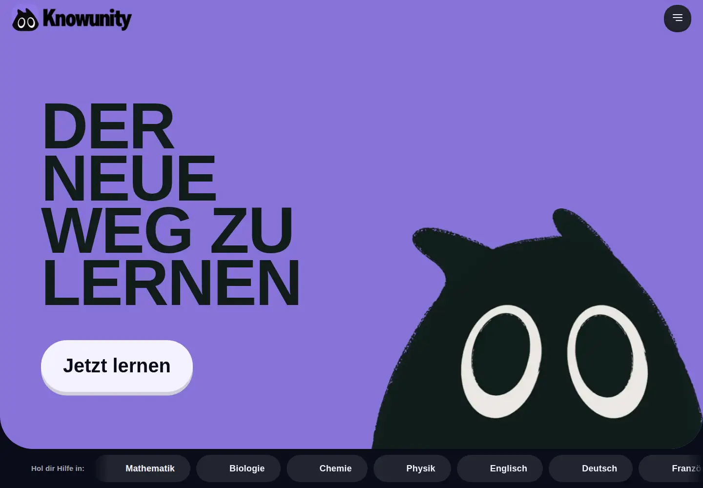 Captured homepage of knowunity.de in the current scan