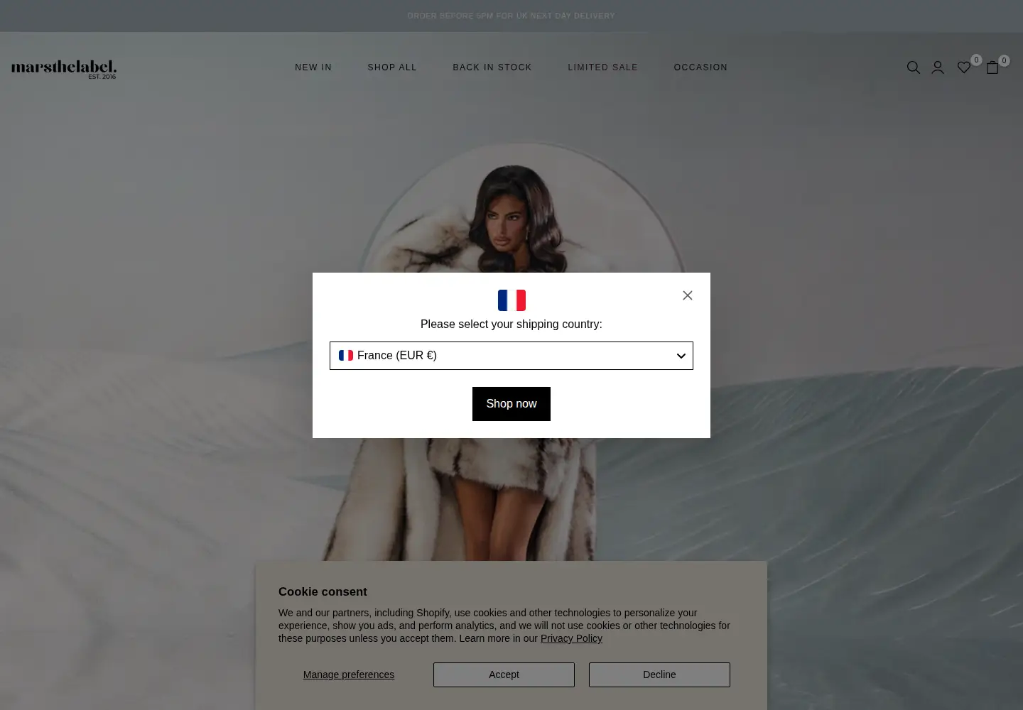 Screenshot of marsthelabel.com