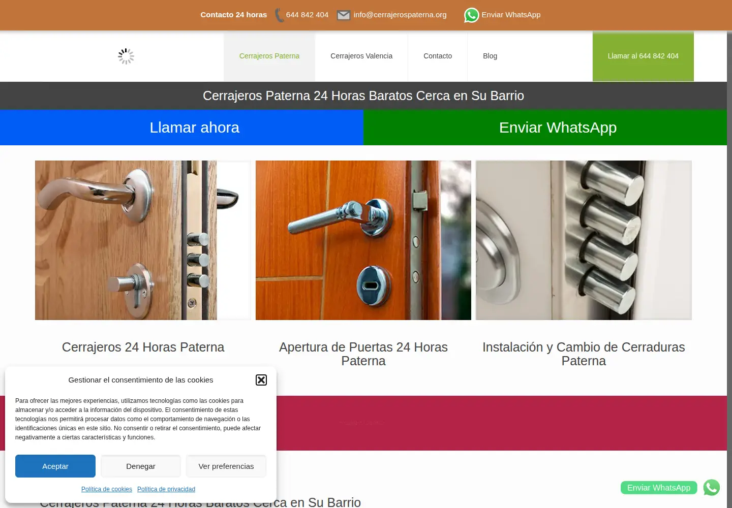 Screenshot of cerrajerospaterna.org