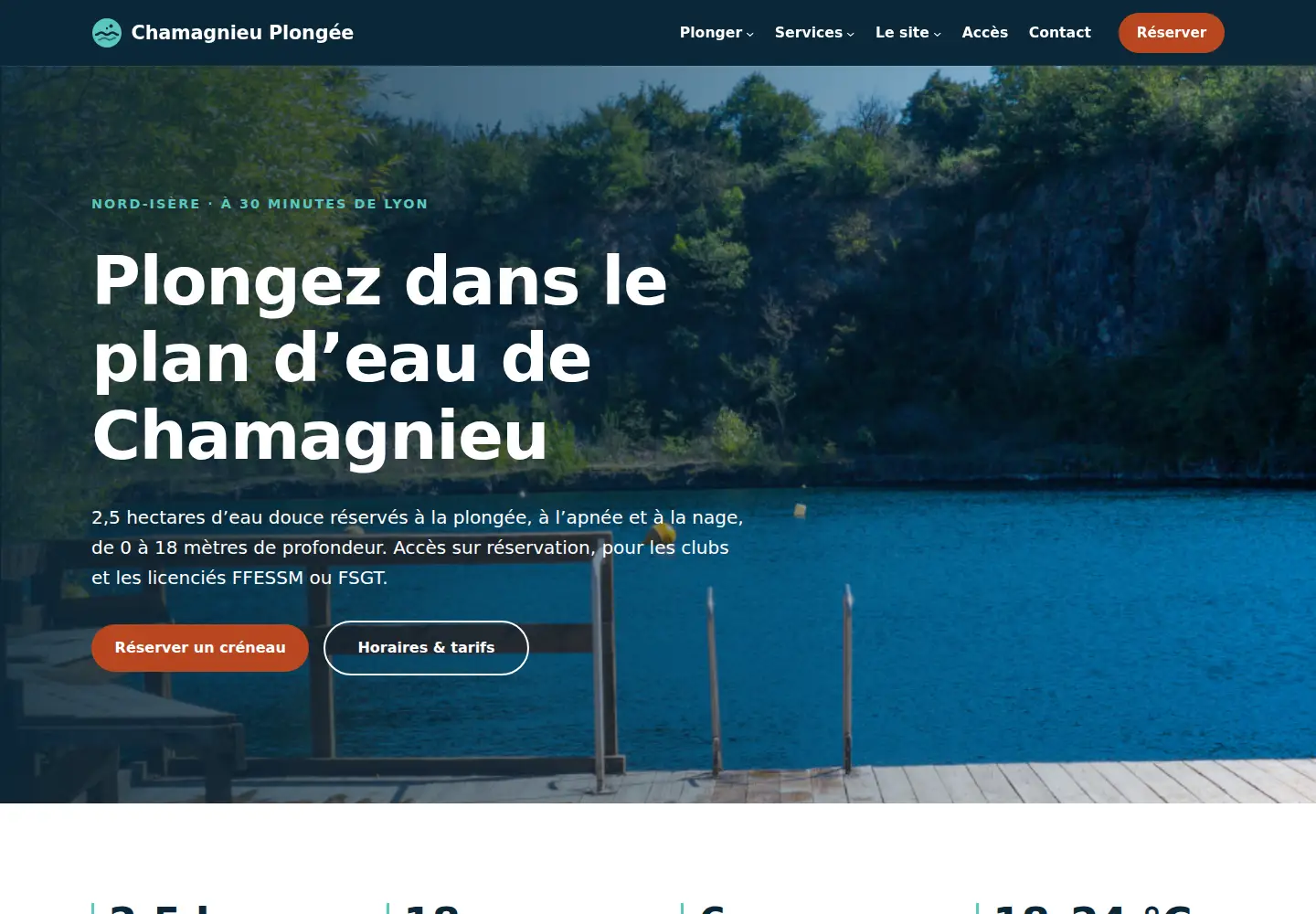 Screenshot of chamagnieuplongee.com