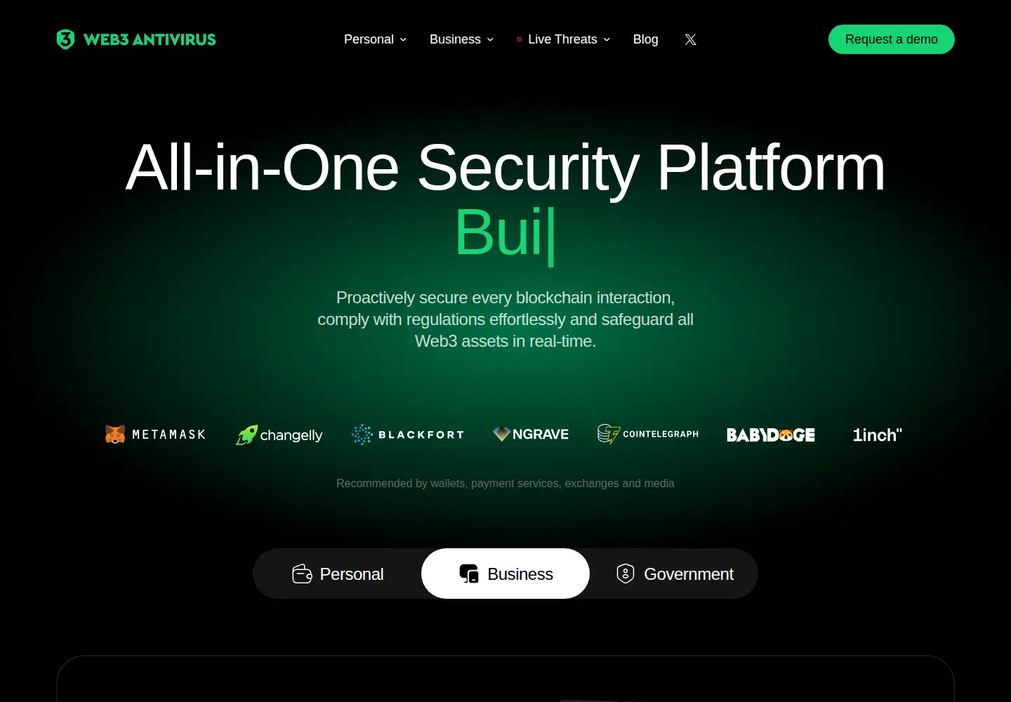 Screenshot of web3antivirus.io