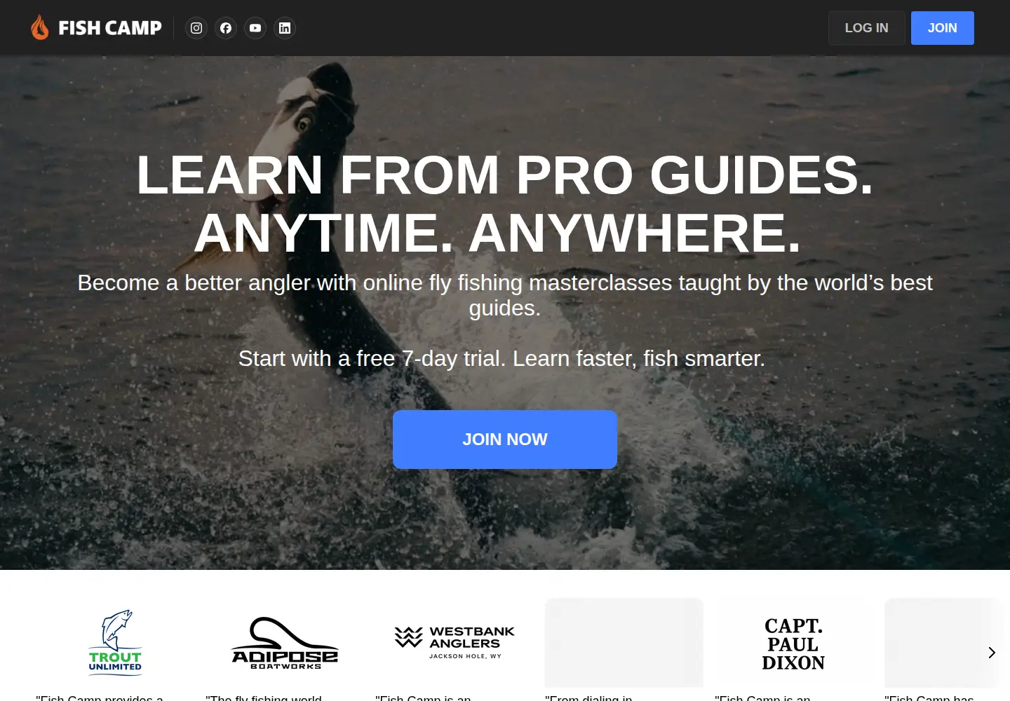 Screenshot of fishcamp.life