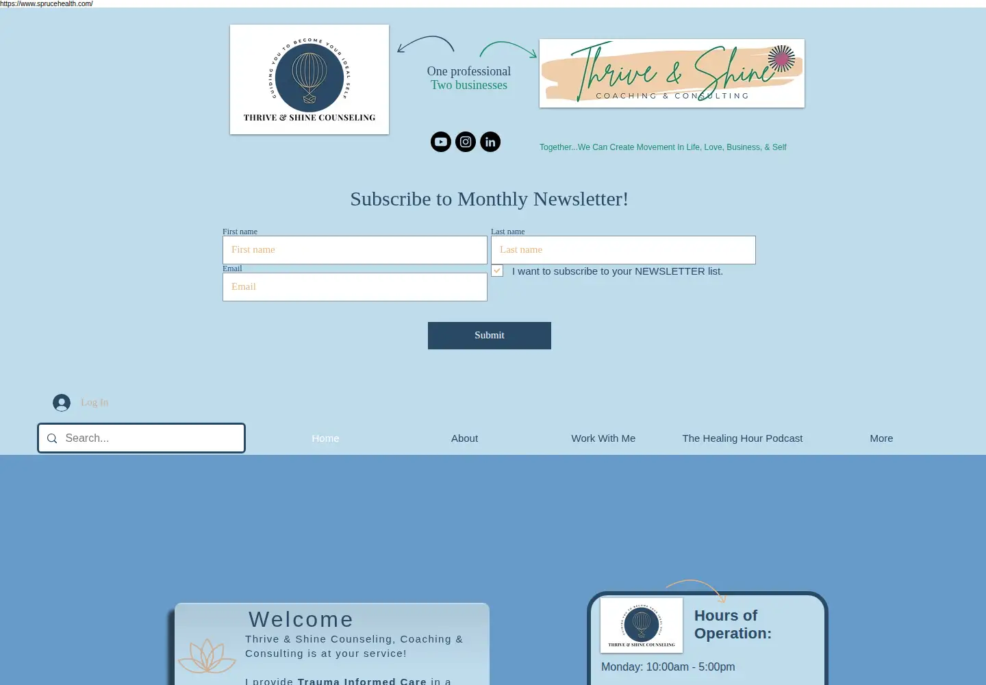 Captured homepage of sarahobrienlcsw.com in the current scan