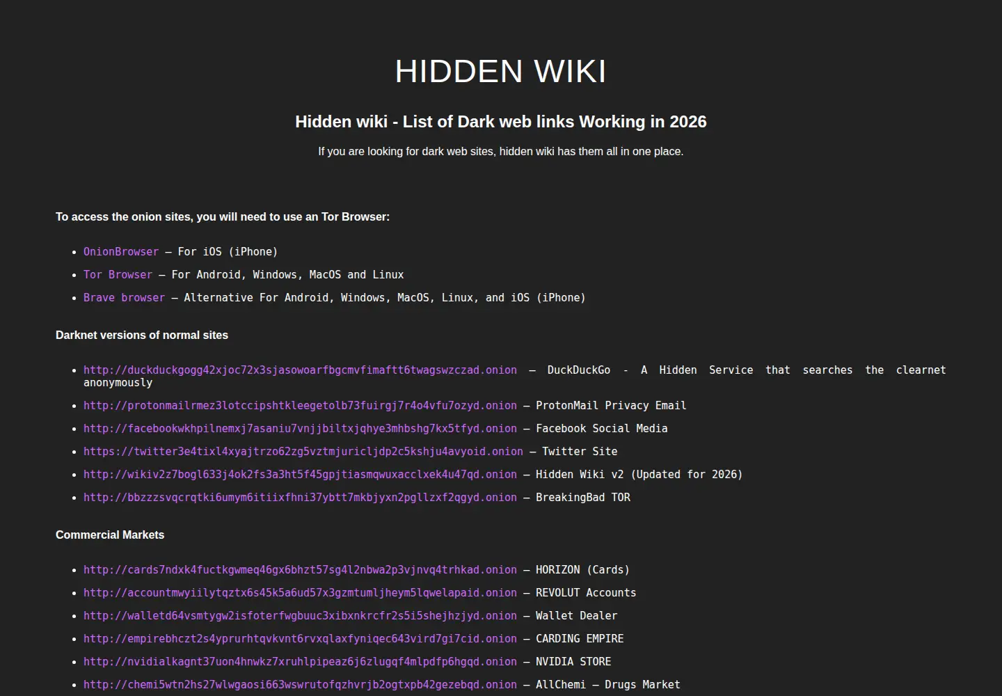 Screenshot of darkweblinks.pw