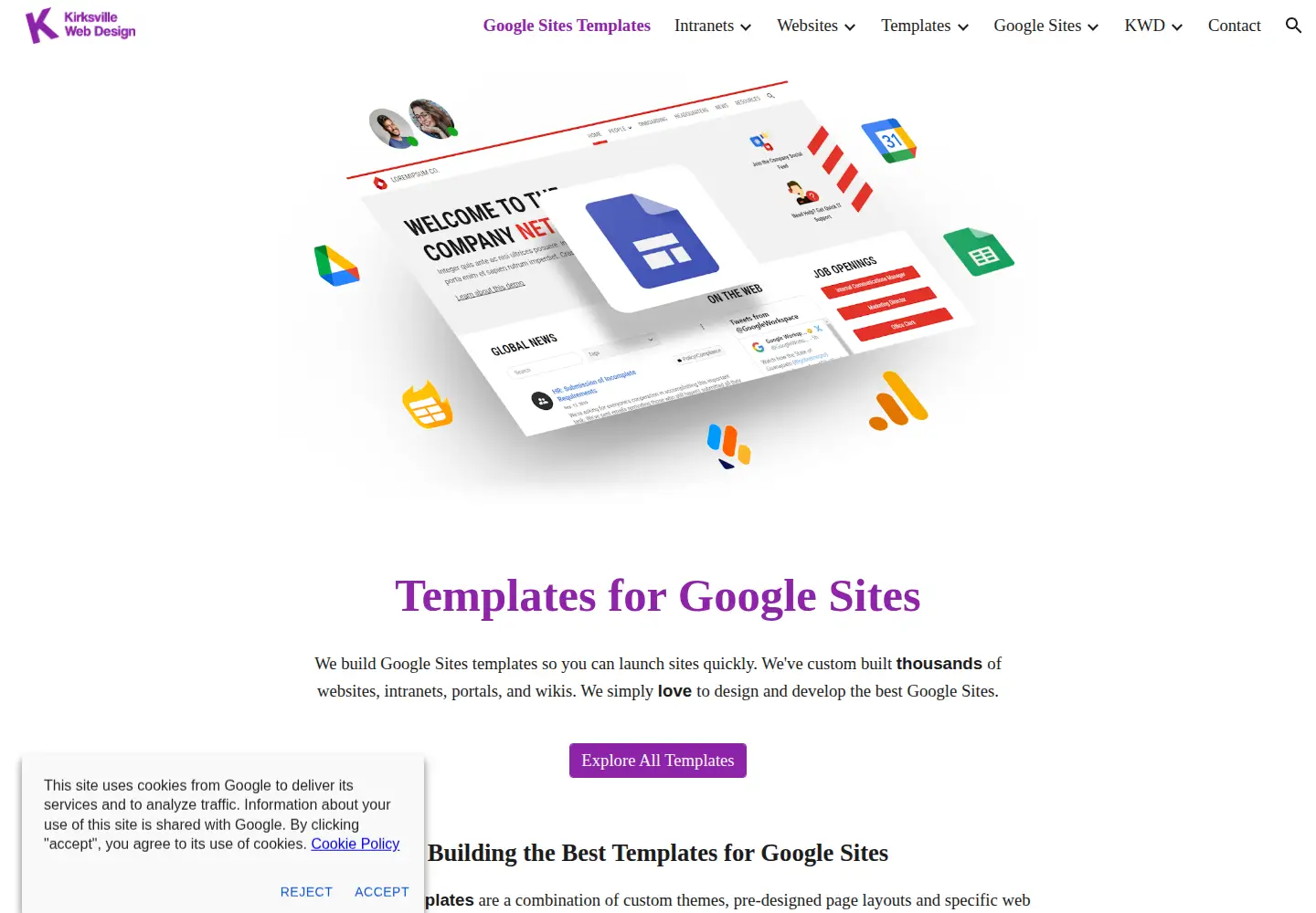 Screenshot of kirksvillewebdesign.com