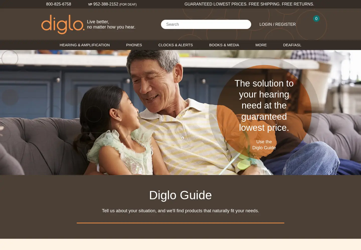 Captured homepage of diglo.com in the current scan