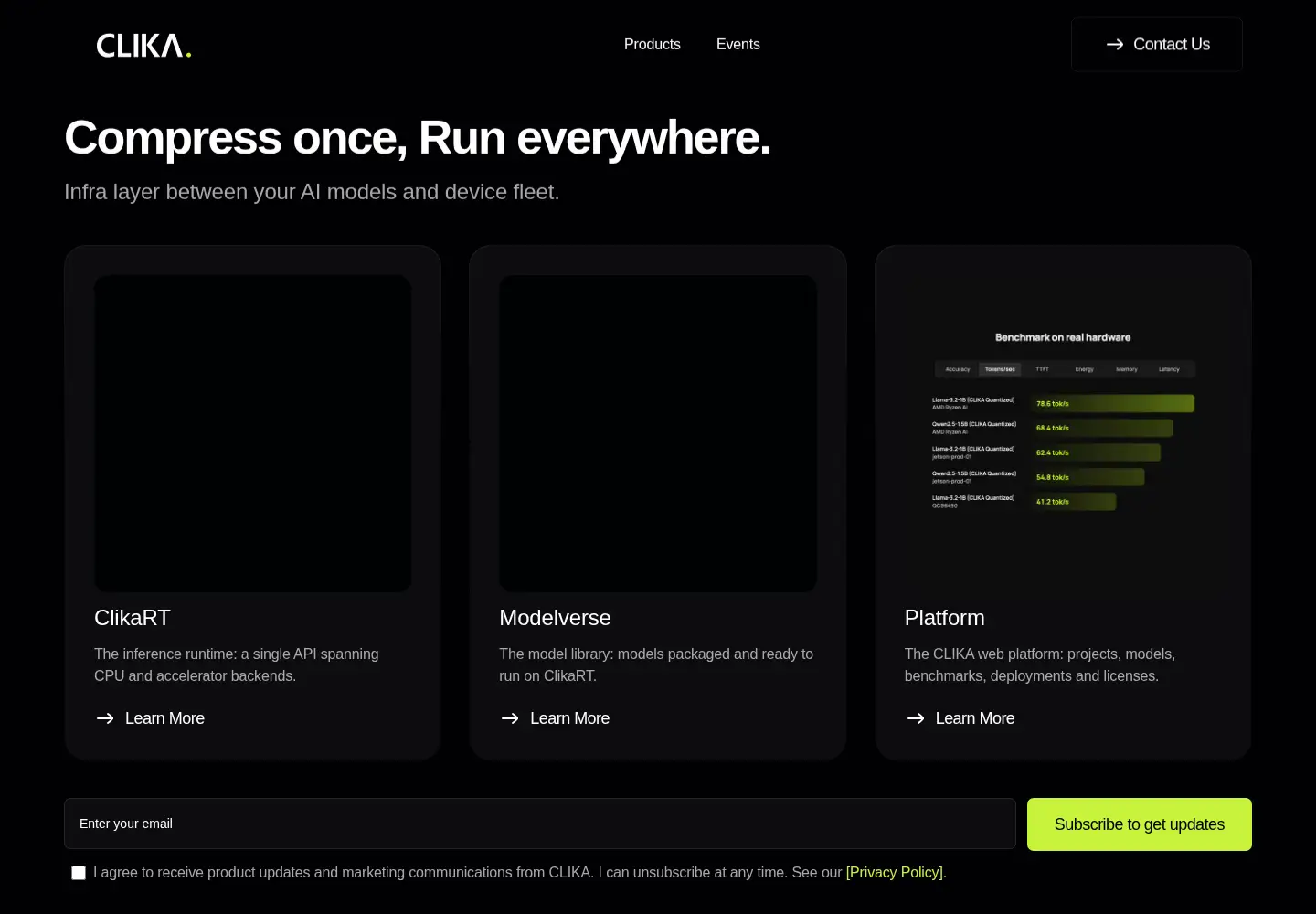 Screenshot of clika.io