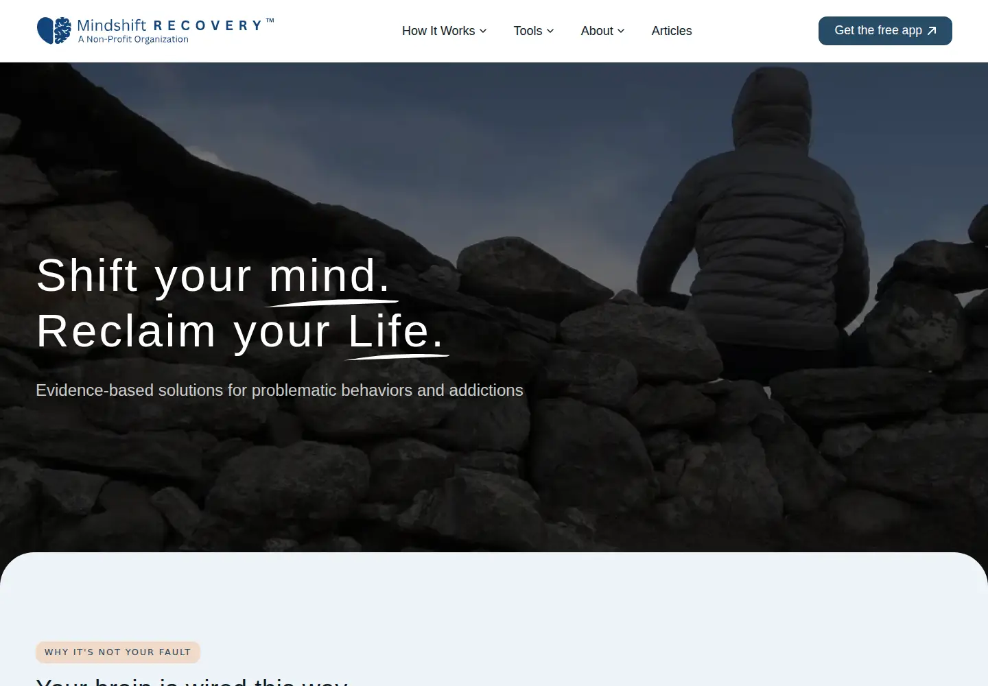 Screenshot of mindshiftrecovery.org