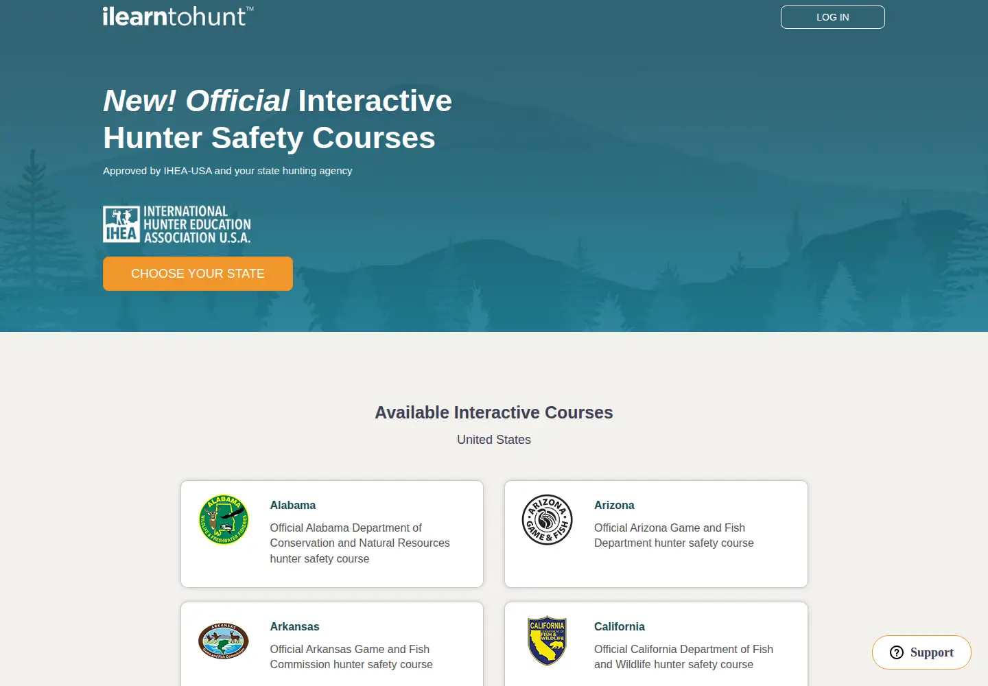 Captured homepage of ilearntohunt.com in the current scan