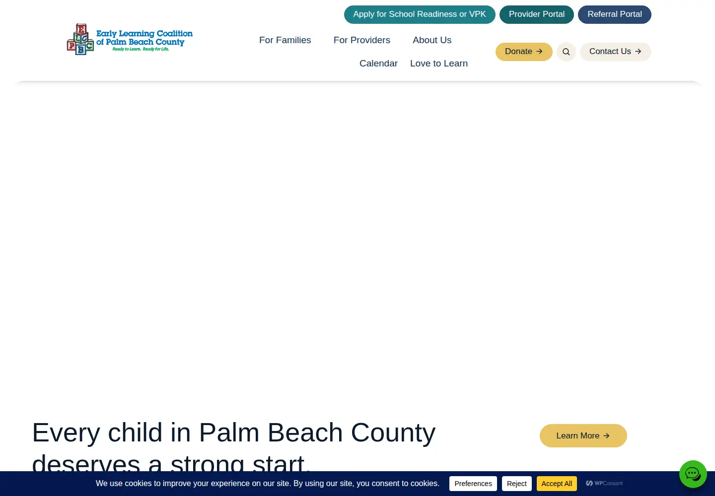 Screenshot of elcpalmbeach.org