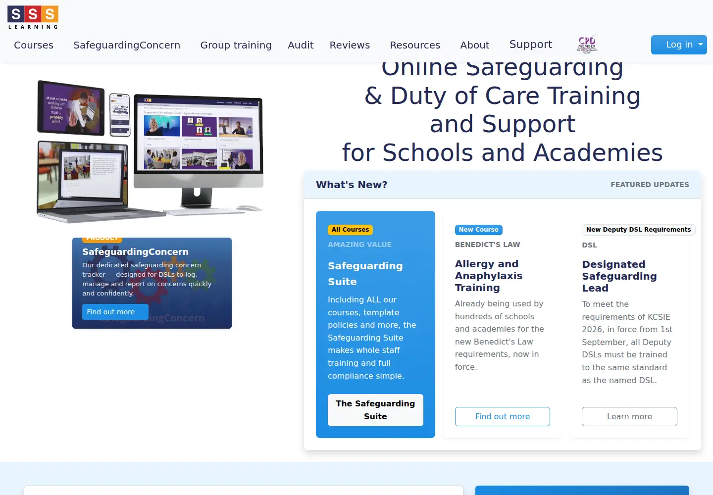 Captured homepage of ssslearning.co.uk in the current scan
