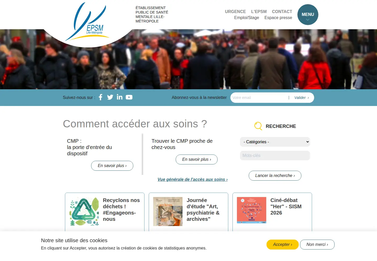 Screenshot of epsm-lille-metropole.fr