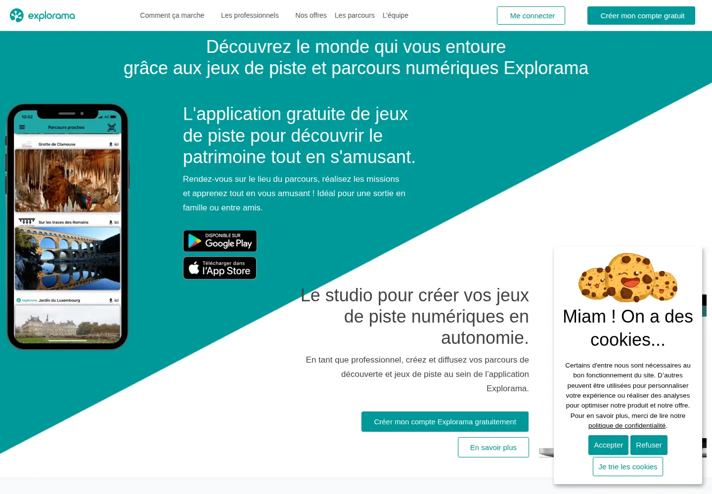 Captured homepage of explorama.app in the current scan