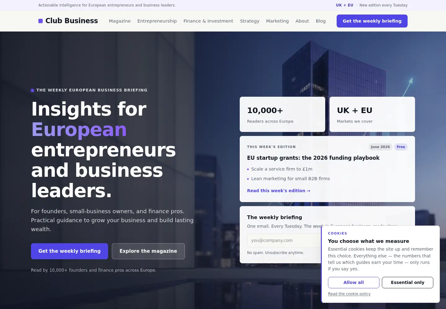 Screenshot of clubbusiness.net