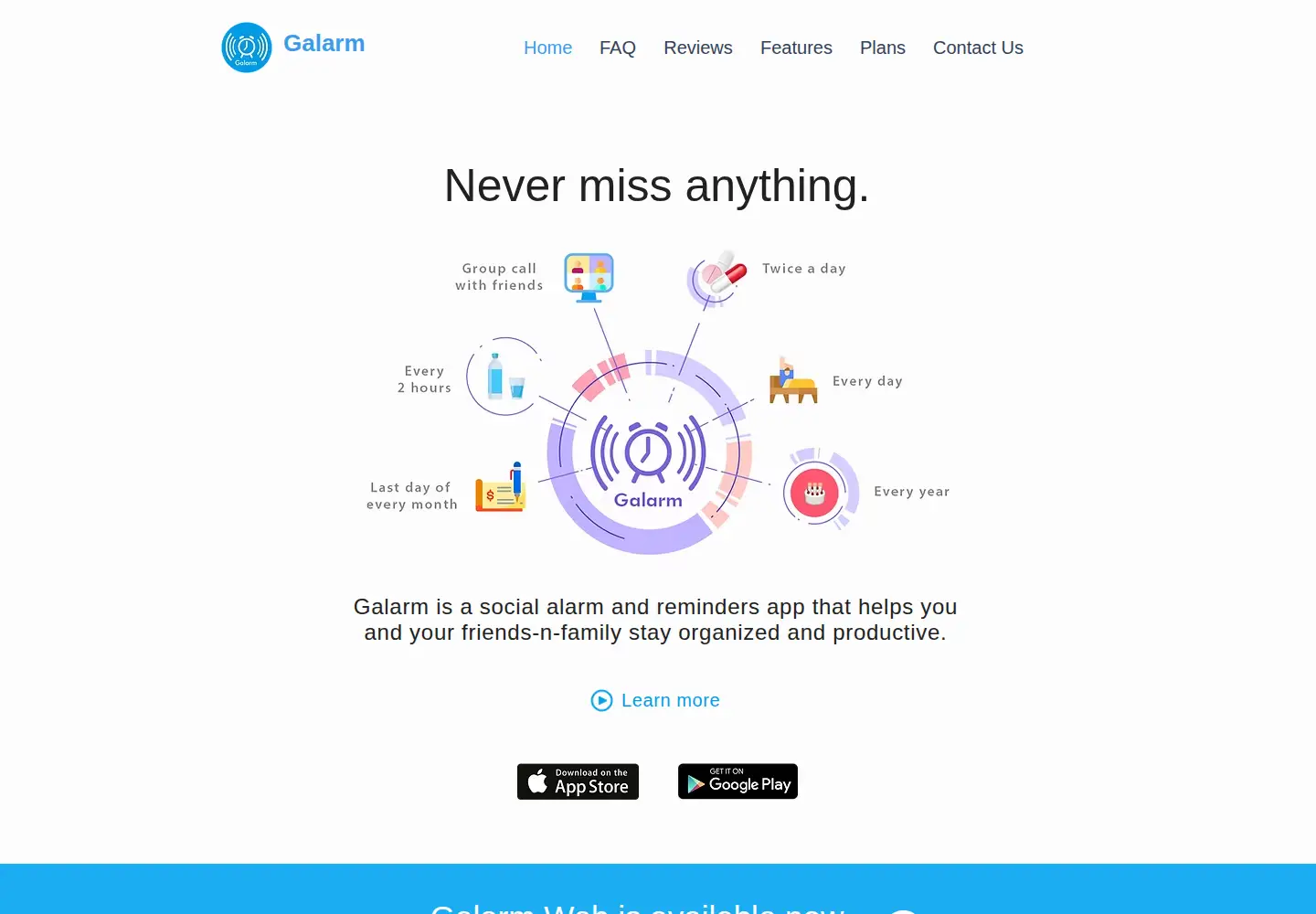 Screenshot of galarmapp.com