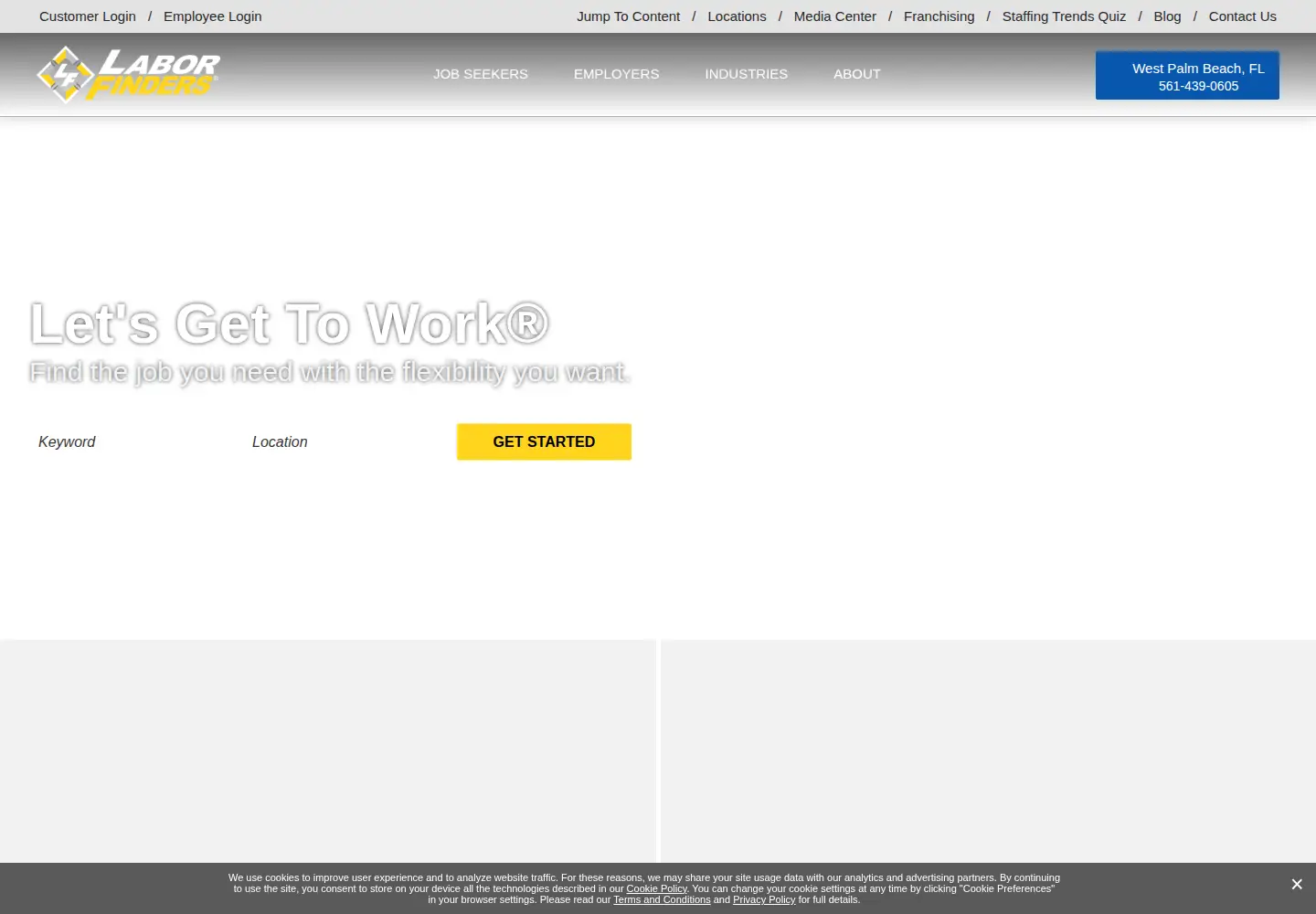 Screenshot of laborfinders.com