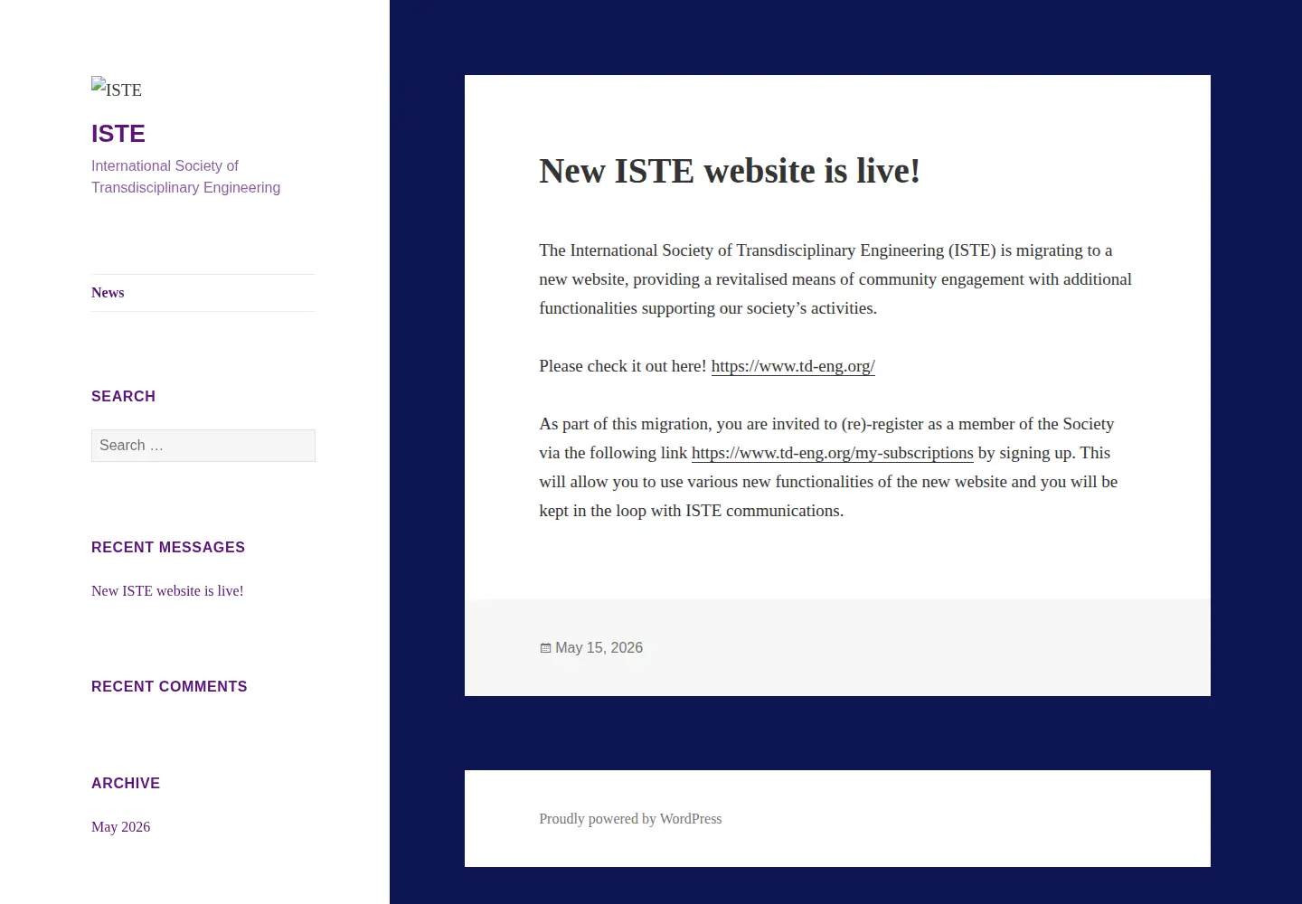 Captured homepage of intsoctransde.org in the current scan