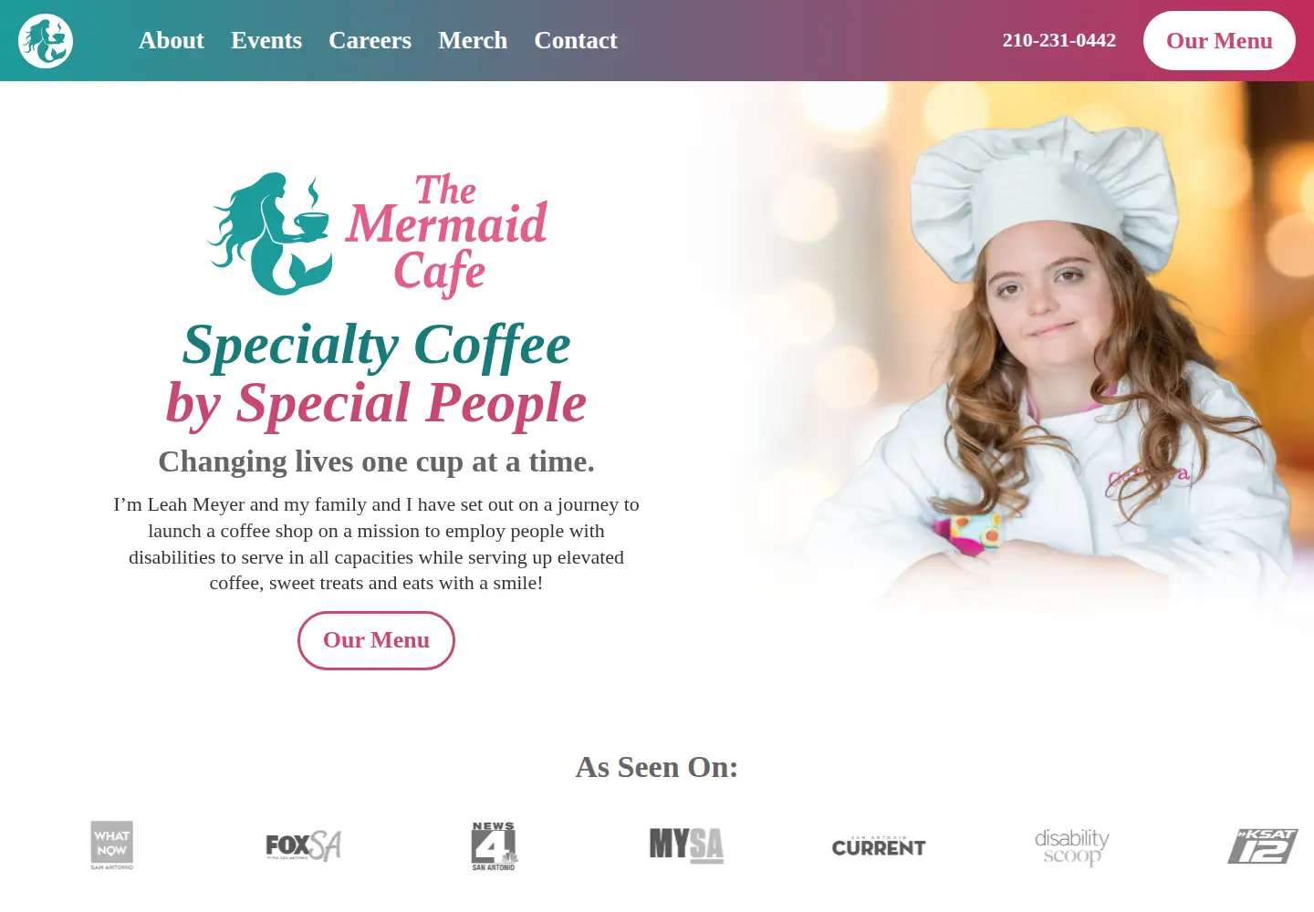 Captured homepage of themermaid.cafe in the current scan