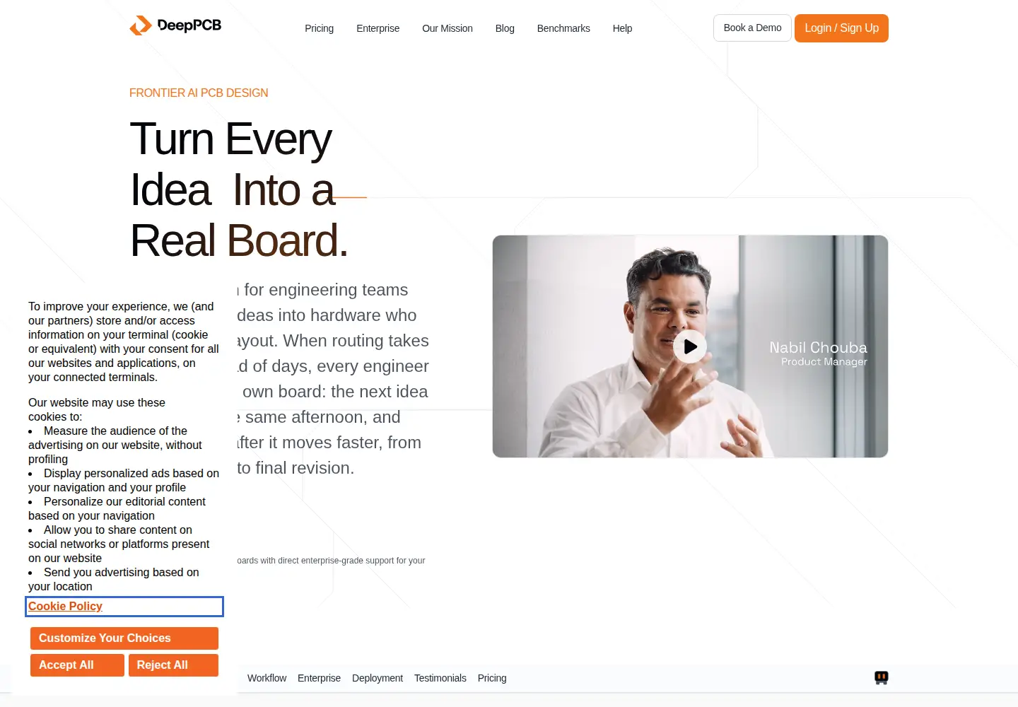 Screenshot of deeppcb.ai