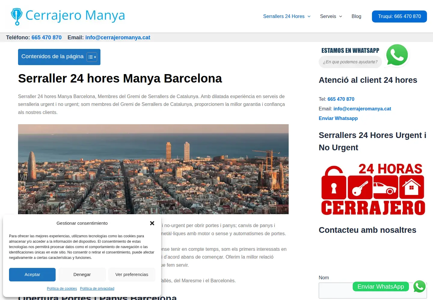 Screenshot of cerrajeromanya.cat