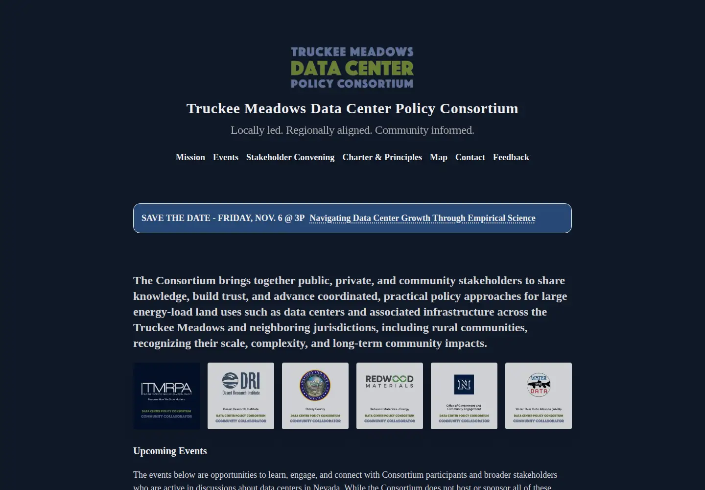Captured homepage of policyconsortium.org in the current scan