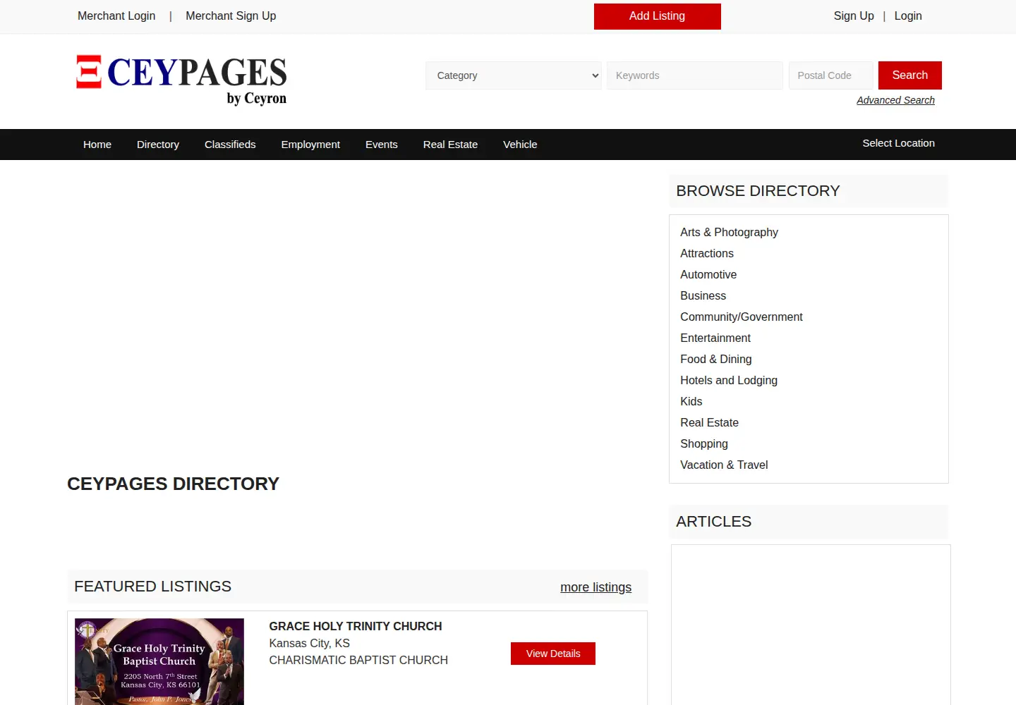 Screenshot of ceypages.com