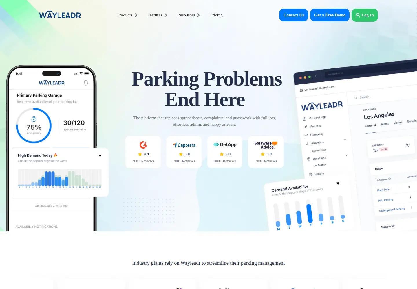Captured homepage of wayleadr.com in the current scan