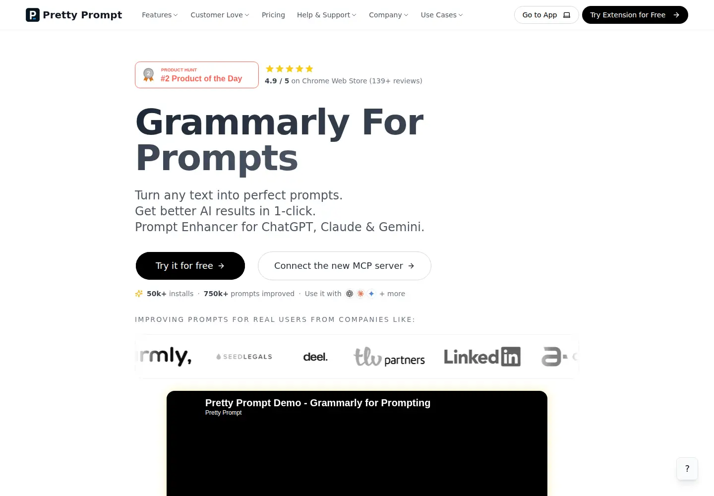 Screenshot of pretty-prompt.com