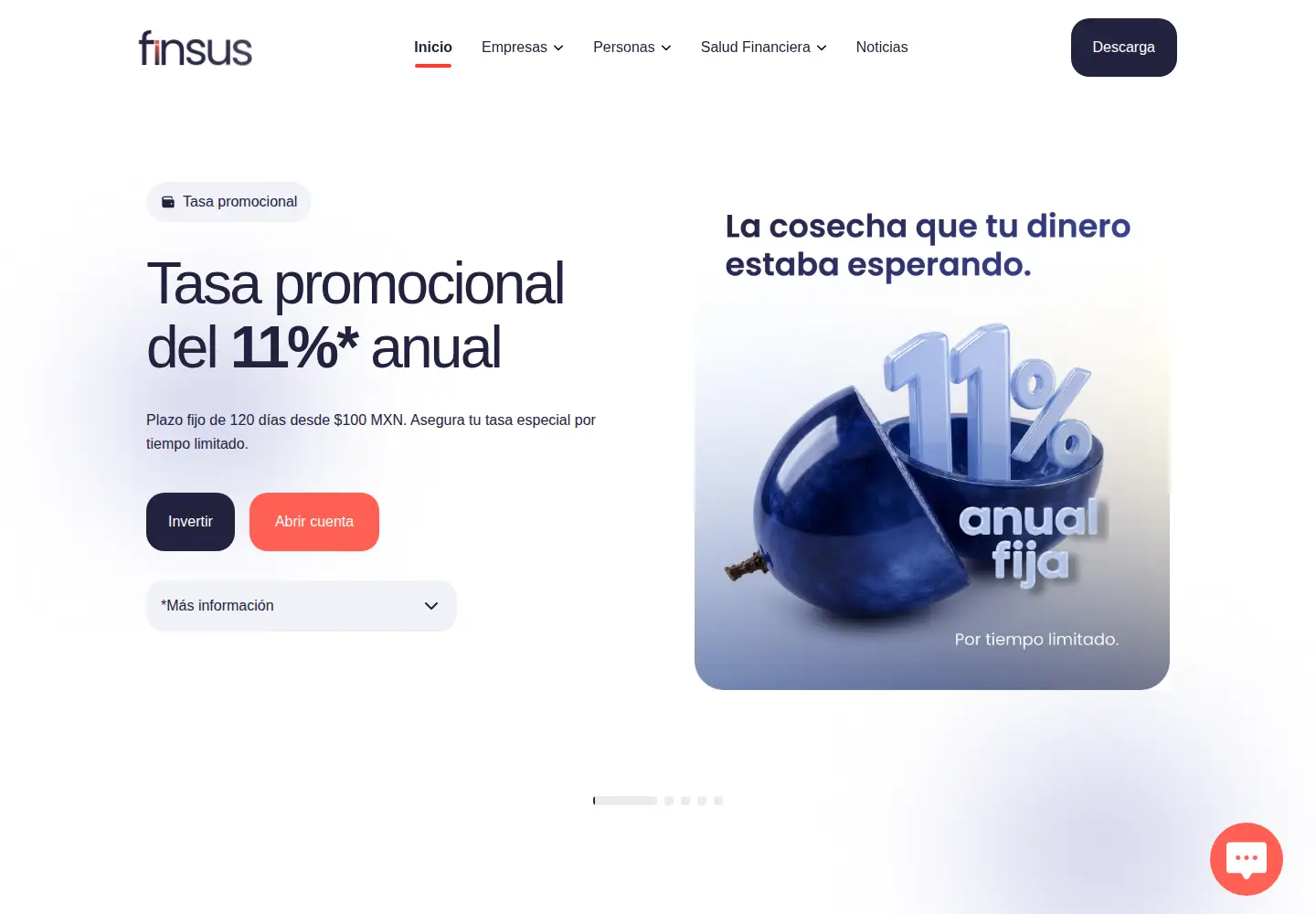 Captured homepage of finsus.mx in the current scan