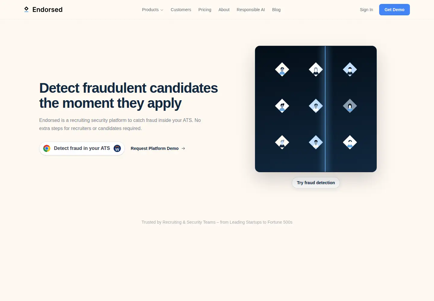 Captured homepage of endorsed.com in the current scan