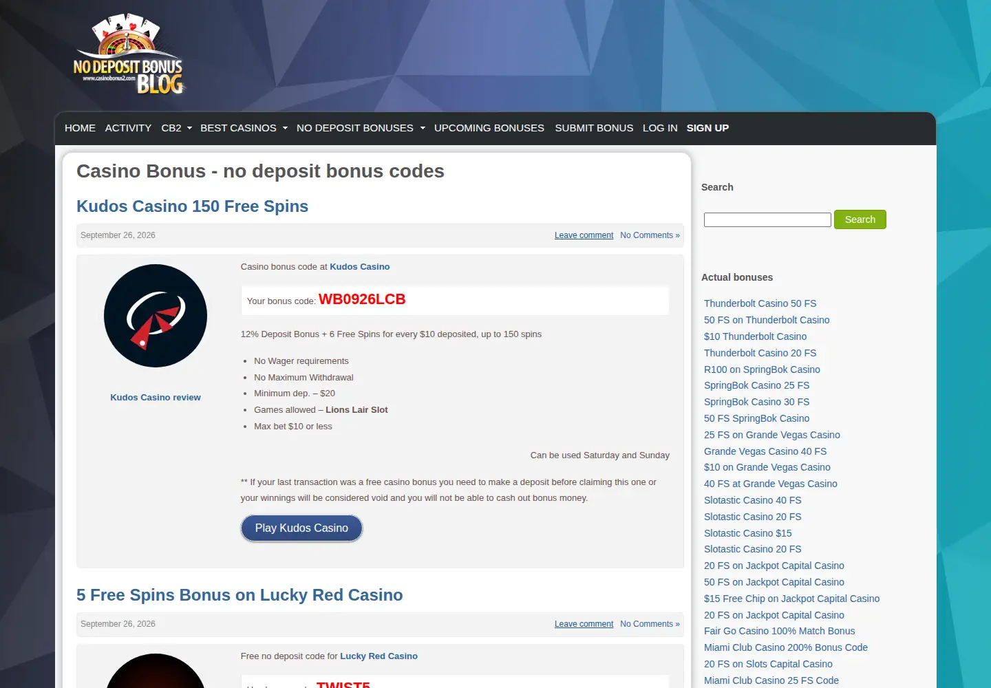 Screenshot of casinobonus2.co