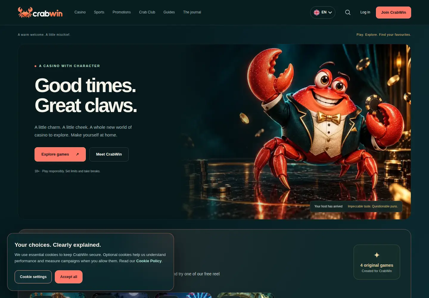 Screenshot of crabwin.com