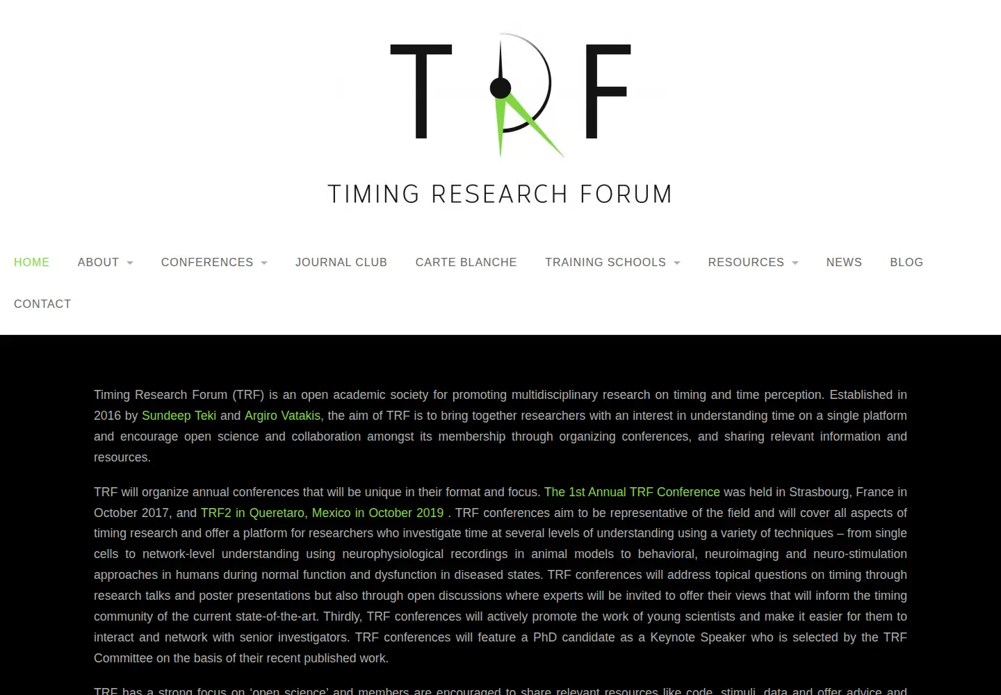 Captured homepage of timingforum.org in the current scan