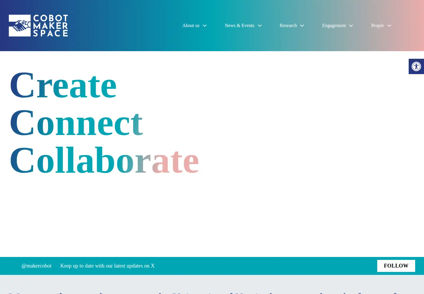 Captured homepage of cobotmakerspace.org in the current scan