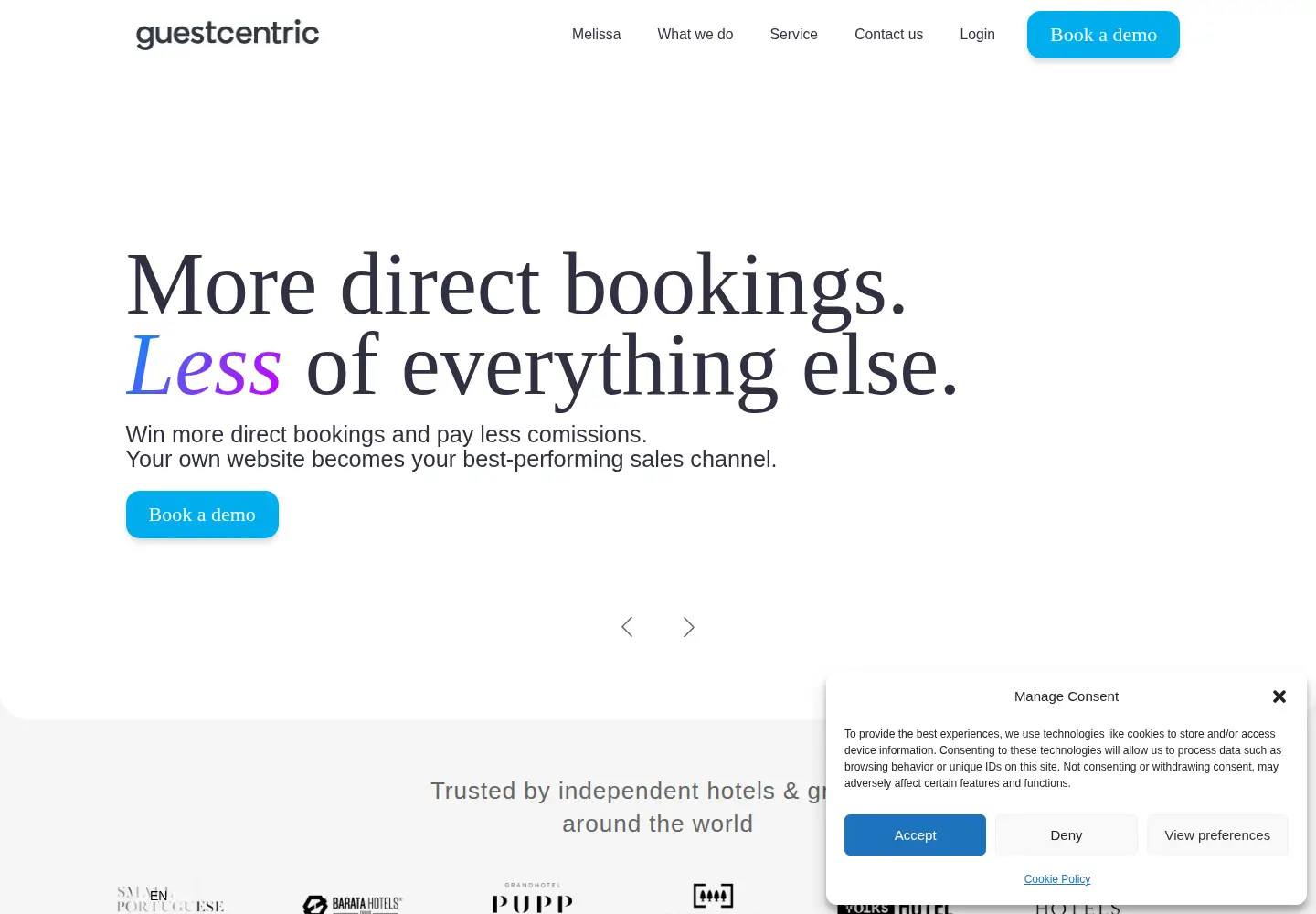 Screenshot of guestcentric.com