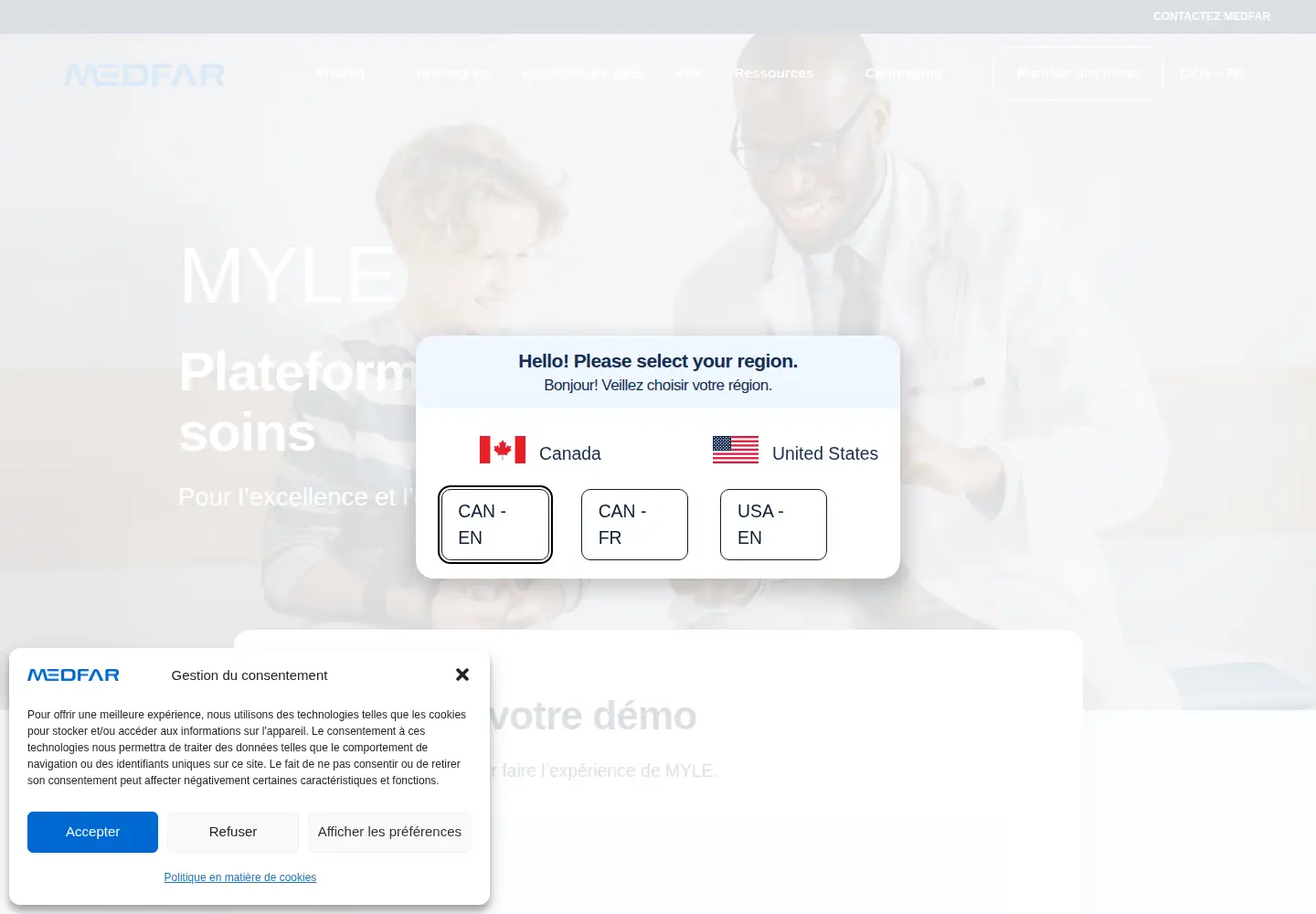 Captured homepage of medfarsolutions.com in the current scan