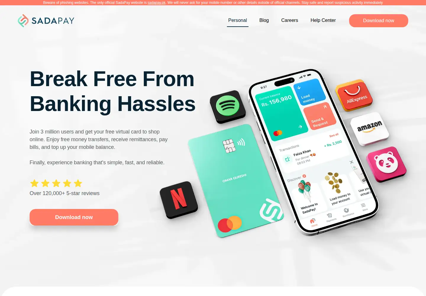 Screenshot of sadapay.pk